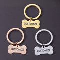 Stainless Steel Dog Plates Metal Blank Pendant Engrave LogoAdvertising Gift Custom Logo Bone Pet Identity Dog Tag Keychain