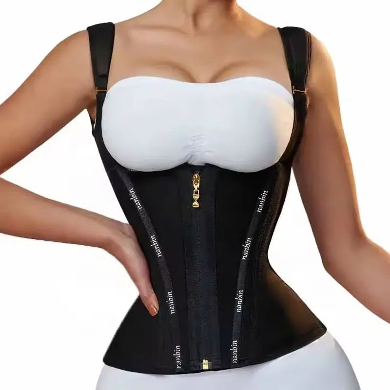 Women's Postpartum Waist Trainer Vest Breathable Hard Mesh Corset Body Shaper for Abdomen Control and Slimming Bustier