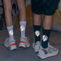 Personality Trending Night Reflective Socks Men Unisex Sport Basketball Crew Socks