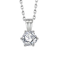 925 Sterling Silver Classic Style 6 Claw Pendant Necklace Customized round Shape Moissanite White Necklace