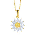 Trendy Custom Fine Jewelry Necklace Pendant 925 Sterling Silver Marquise Stone Gold Plated Sun Flower Pendant Charm