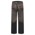 High Street Heavy Loose Straight Leg Vintage Tapered Button Washed Mens Designer Jeans Summer Autumn Winter