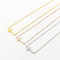 Wholesale Custom 18K Gold Plated Stainless Steel Cross Pendant Simple Fashion Women's Necklace Pearl Women's Chains Necklace