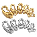 C 16mm D-Shape Lobster Clasp DIY Bracelets Gold Silver Stainless Steel Tone Metal Clip Key Clasps for Jewelry Bangle