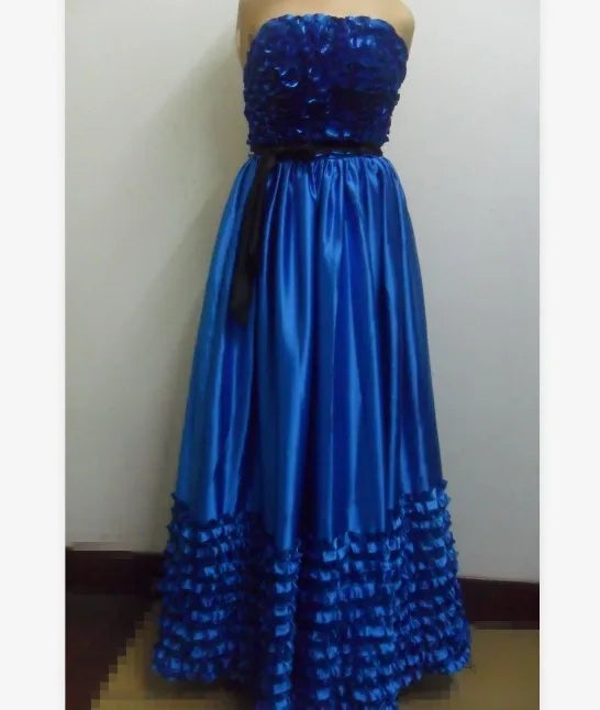50$ Low Price Reality Ready in Stock Blue Color Euro Size 38 off Shoulder Floor Length Evening Dresses Prom Dress OC243