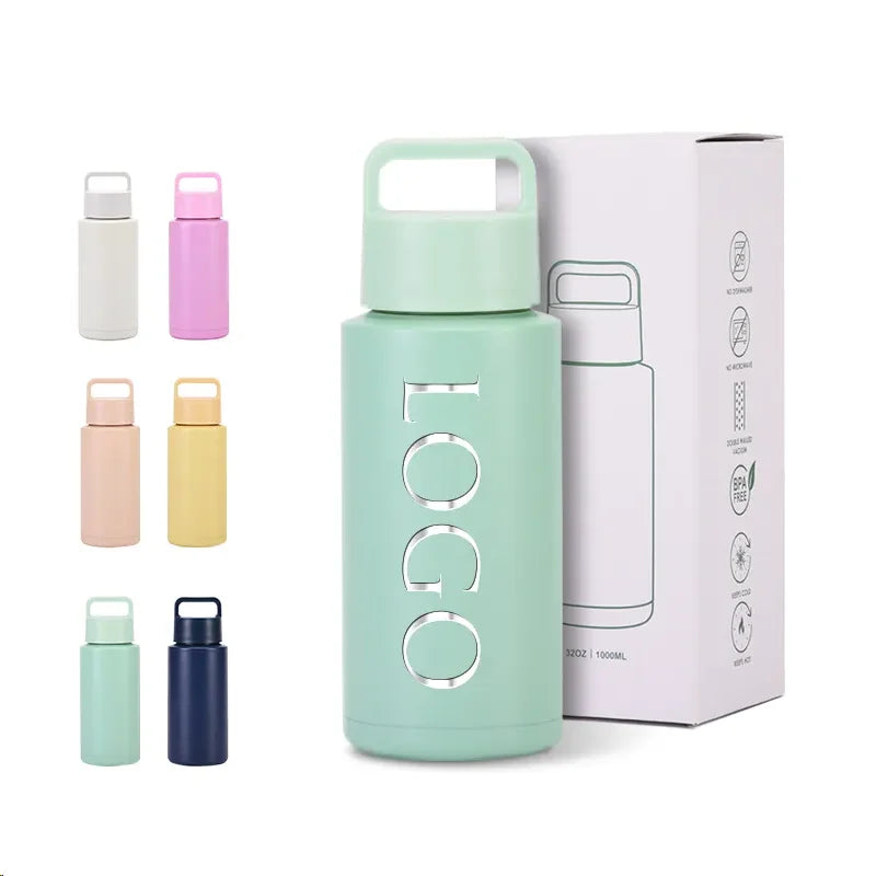 Wholesale Hot Sale 1L Insulated Tumbler Flask Bottle Sports Double Wall Stainless Steel Outdoors Travel Camp Water Bottle