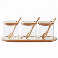 Glass Spice Jar Kitchen Seasoning Jar Set With Lid Salt and Pepper Containers Food Storage Box With Spoons
