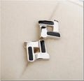 925 Sterling Silver Tic-Tac-Toe Black Earrings Female Korean Temperament Fashion Trendy Joker Style for Weddings