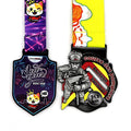 Customized Metal Die Cast Half Marathon Sports Medals Gravure Printed Soft Enamel Night Running Souvenir Lanyards Included Honor