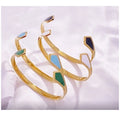 Wholesale Stainless Steel 14k Gold Plated Open Cuff Enamel Colors Bangle Bracelet China Manufacturer Supplier