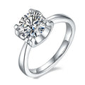 Wholesale Gold Plated Sterling S925 2ct Silver Ring Top Quality DEF White Four Prongs Moissanite Engagement Ring