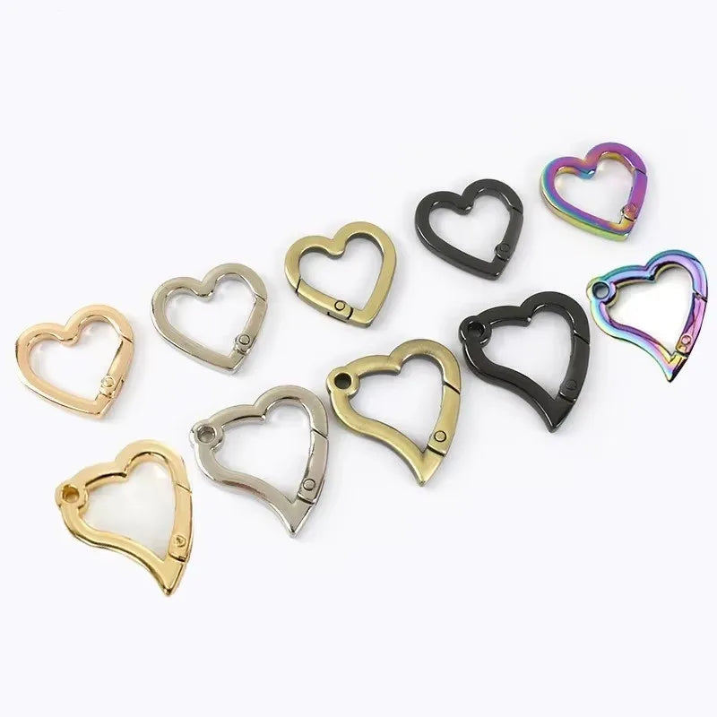 Deepeel BF777 21*19mm Luggage Straps Belts Hardware Accessories Connecting Buckle Open Heart-Shaped Hook Spring Ring Clasp