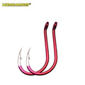 KOMCAMCIS Strong Red 5H High Carbon Steel Octopus Offset Fishing Hooks for Carp Barbed Hook on Freshwater Saltwater Fishing