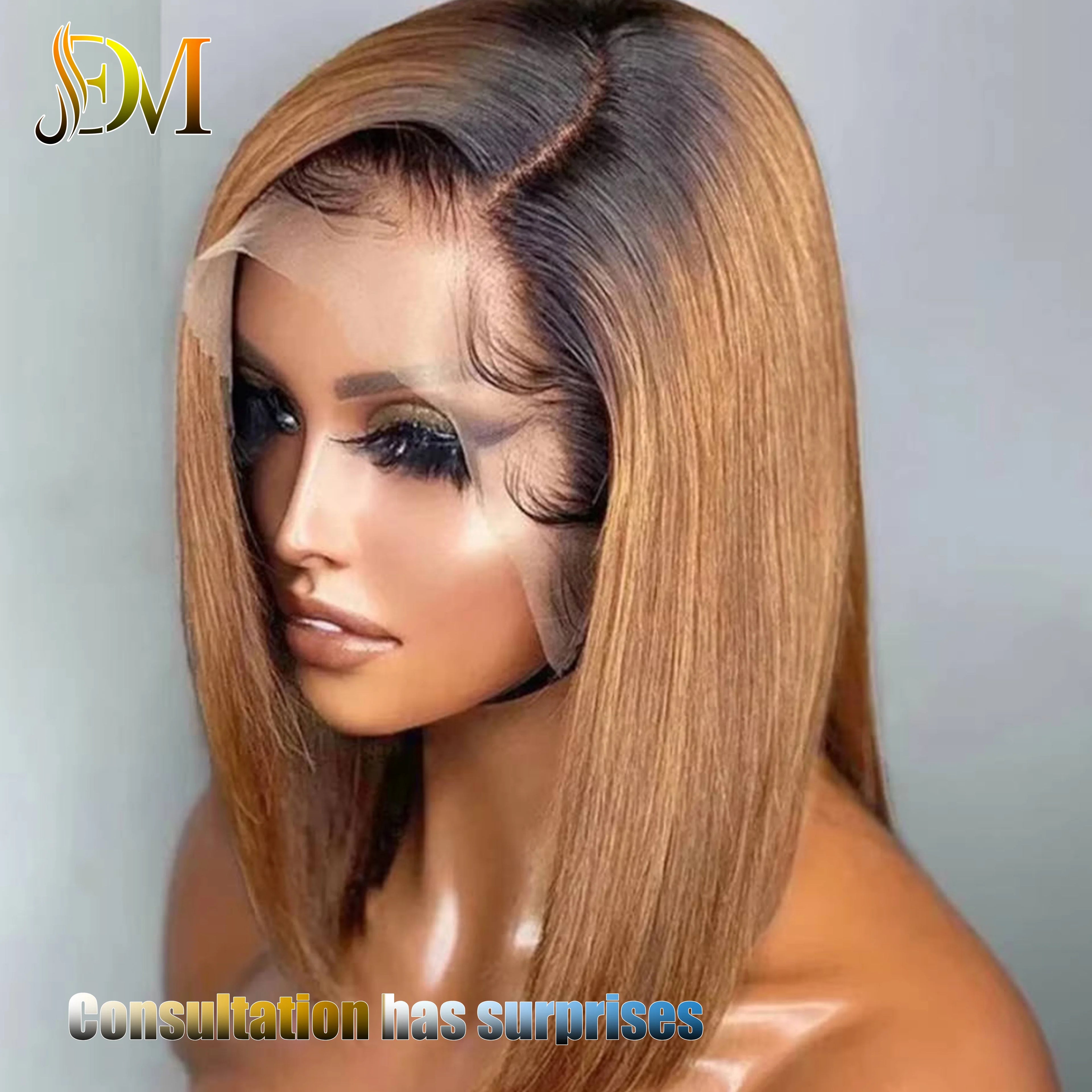 200% Density 13X4 Lace Front Wig HD Bob Wig Human Hair 100% Women's Hair 13*4 Transparent Lace Front Short Bob Straight Hair Wig