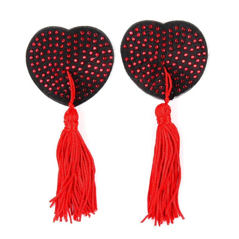 Boobs Nipple Cover Sexy Ladies Nipple Pasties Mini Diamonds Heart Shape Girl Fancy Nipple Cover Opaque