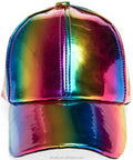 New Fashion Popular Adult Hot Wholesale Waterproof Acting Dancing Shining Laser rainbow PU Baseball Cap Party Hat