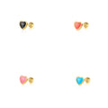 925 Sterling Silver Heart-Shape Earrings with Gold and Rose Gold Plating Cute Stud Design for Anniversary Gifts
