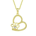 Hot Sale 925 Sterling Silver 18K Gold Plated Cute Heart Dog Paw Bone Pendant Necklace Jewelry for 2024 Women