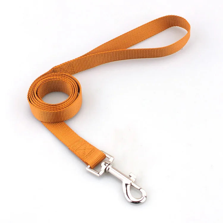 Solid Pattern Flat Nylon Pet Collar Harness with Breakaway Feature Custom Logo and Plain Color-Classic Design