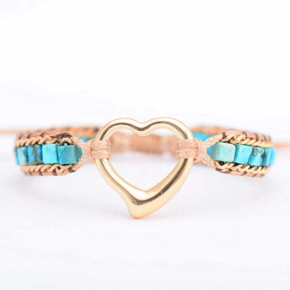 Manufacturer's Stylish Heart-Shape Charm Bracelets Slider Knot Design Wholesale Fashion Bangles