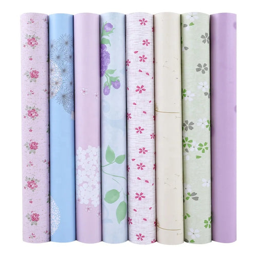 0.45*10m Self Adhesive Waterproof Blue Floral PVC Wallpaper Peel and Stick Wallpaper for Kids