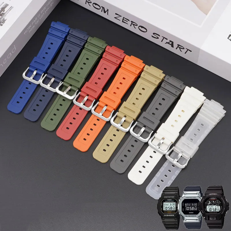 Hot Sale 18X25.5mm Tpu Water-proof Sport Silicone Rubber Wrist Band Watch Strap for AE-1000W/AQ-S810W Wholesale Customize