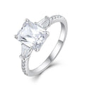 Custom Jewelry Wedding 925 Sterling Silver Women Three GRA VVS Moissanite Eternity Stone Engagement Wedding Rings for Woman