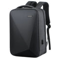 Hard Shell Laptop Backpack with Password Lock Waterproof USB Port Geometric Pattern Anti-Theft Shoulder Travel Bag