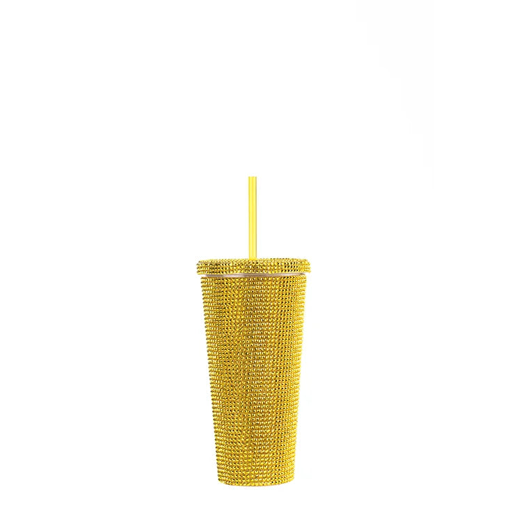 Women's Bling Diamond Glitter 500ml Stainless Steel Vacuum Thermal Tumbler Double Wall Insulated Sparkling Water Bottle