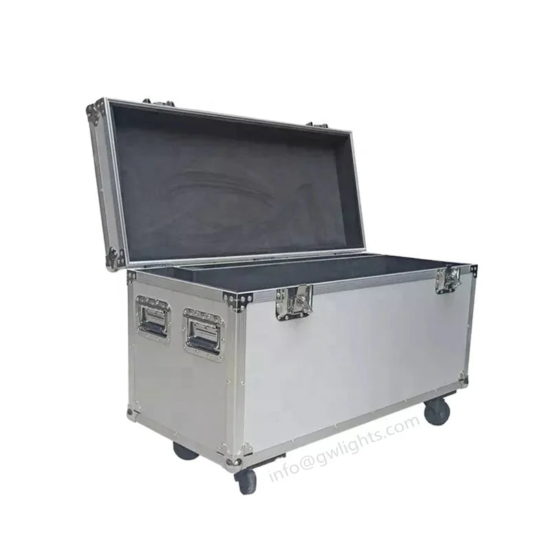 Gray Hard Aluminum Durable Cable Pro Work Transport Flight Case with Heavy Duty Wheels OEM