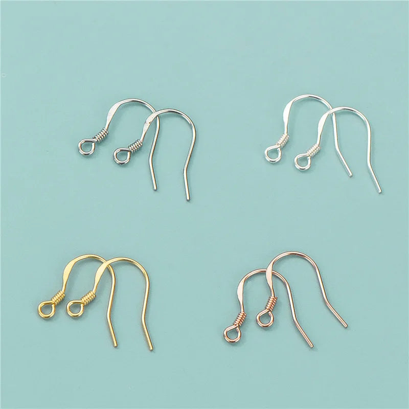 10pair/bag Jewelry Findings Real 925 Sterling Silver Diy Earrings Ear Hooks
