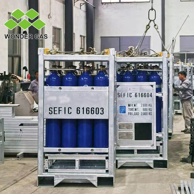 New DNV Standard Hydrogen Gas Cylinder 16 Bottle Offshore Rack Bundle Cluseter Price With Certificate