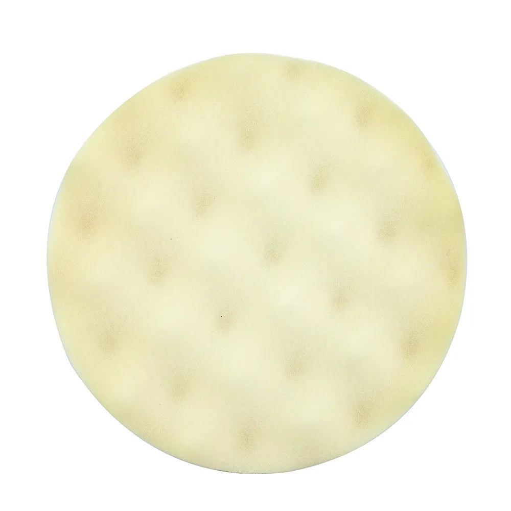 7''  White Waffle Cutting Foam Polishing Pad Sponge Polishing Wheel  Hook & Loop Type Fits 7'' Backing Pad