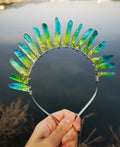 2026 Top Wholesale Point Crystal Colorful Green Blue Comb with Aura Mixed Quartz Stone Care Skin