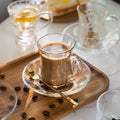 High-grade European Crystal Glass Tea Cup Set with Handle-Luxury Gift for Drinkware MegaBDM