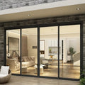 Modern Style Soundproof Energy Saving Aluminum Alloy Sliding Thermal Insulation Tempered Glass Patio Shower Villas Competitive