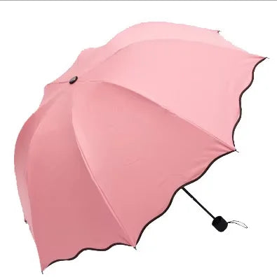 Creative Water-Responsive Flower Umbrella a Manual Rain and Sun Umbrella for Women Foldable and UV Protective