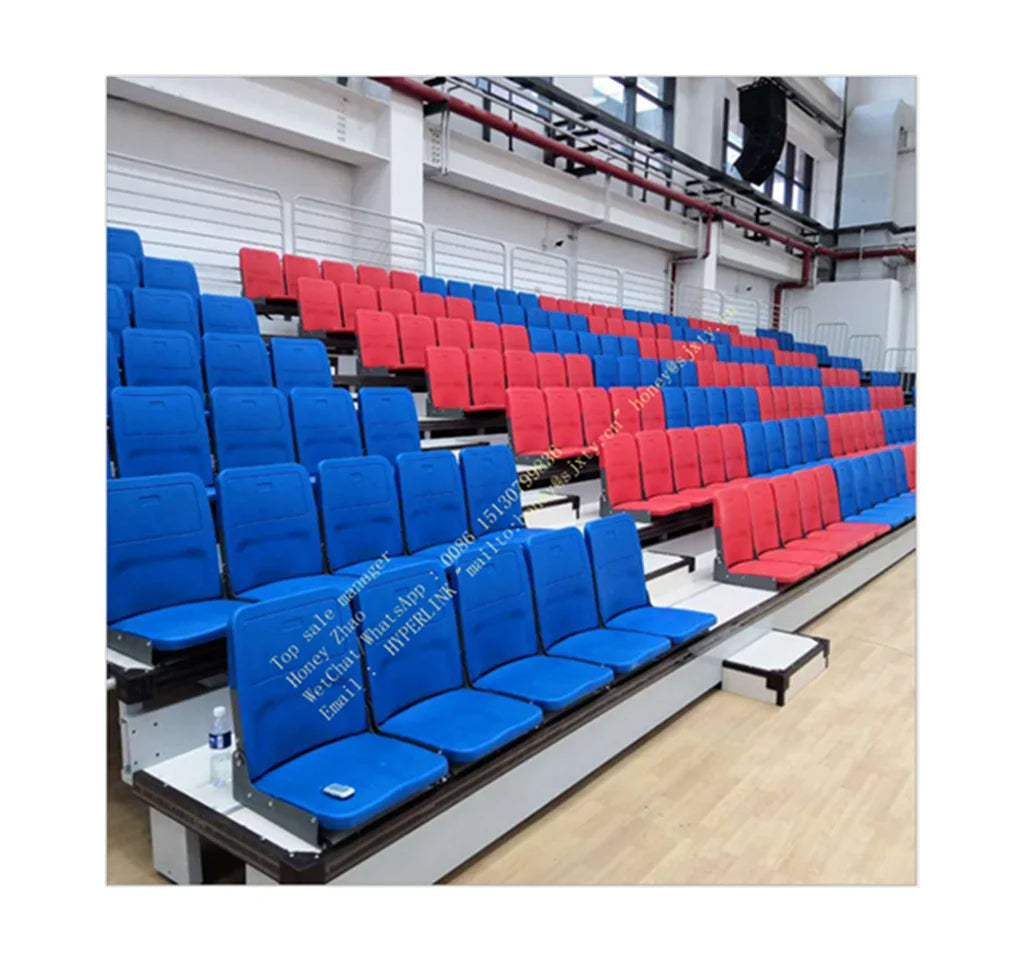 Factory Price Telescopic Seating Systems with Retractable Gym Blecher Tip up Seats for High School College Church Music Show