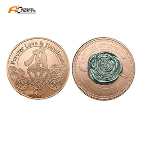 Metal Copper and Silver Plated 3D Coins Wedding Commemorative Coin High Quality Gifts