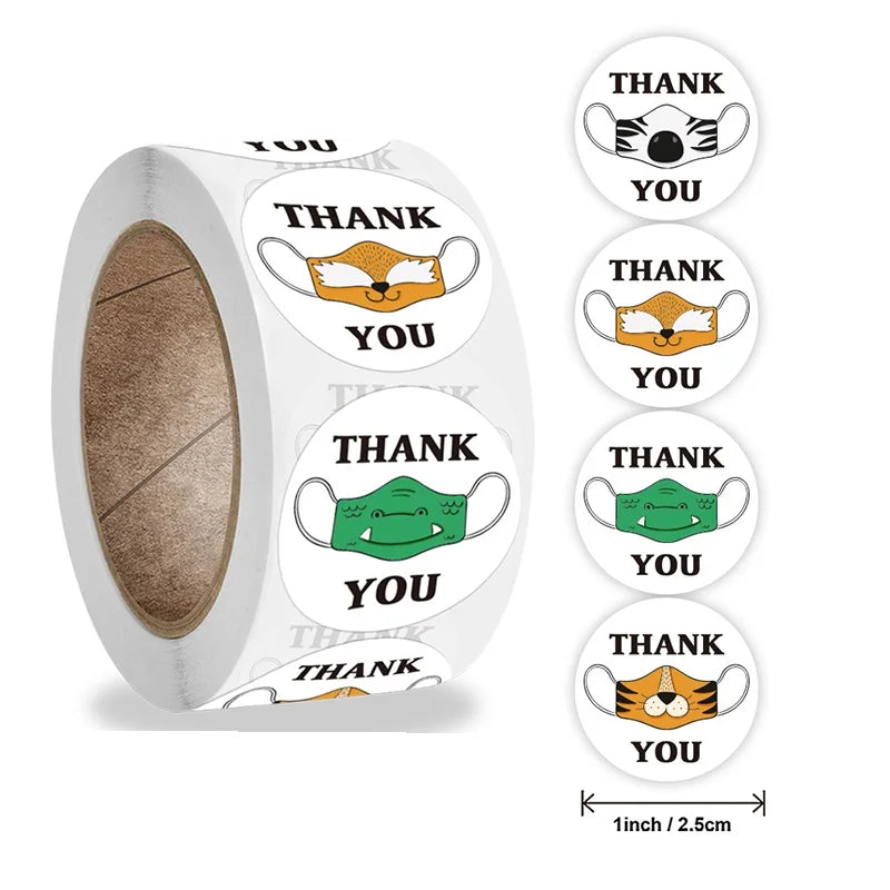 KYW Thank You Sticker 500 Pcs Packaging Label Roll Custom Sticker