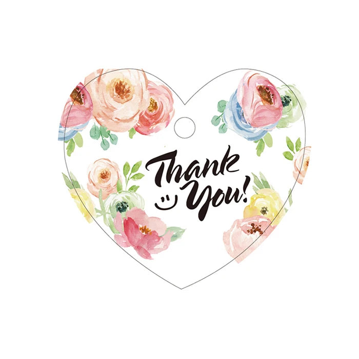 Custom Print Kraft Paper Flower Thank You Gifts Backing Package Tags Label