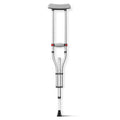 MSMT Handicapped Underarm Crutches Cane Walking Stick Lightweight Aluminum Alloy Height Adjustable 300LBS Load Capacity Silver