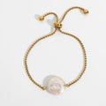 Best Selling Water Resistant Titanium Steel Baroque Pearl  Extendable Stainless Steel Freshwater Pearl Charm