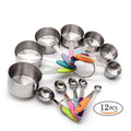 10-Piece Stainless Steel Measuring Cups and Silicone Spoons Set Kitchen Baking Tools for Home Use