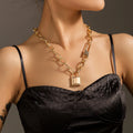 2021 Fashion Simple Adjustable 18K Plated  Gold Choker Necklace Women Charm Pendant Locket Necklace