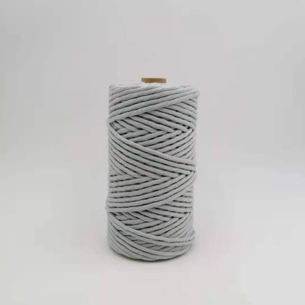 Organic Cotton Rope Amazon Top Wholesale High Quality 3mm Organic Grey Macrame Cord Cotton Rope for Handcraft Basket Cotton Rope