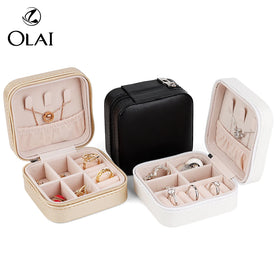House Hold PU Leather Ring Jewelry Set Box Mini Gift Travel Jewelry Packaging Box