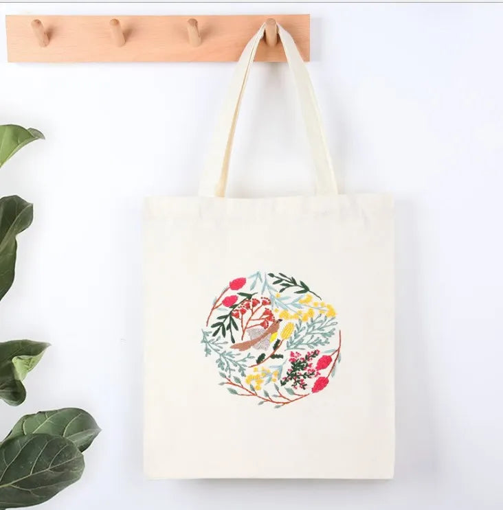 Embroidery Kit for Starter Canvas Bag