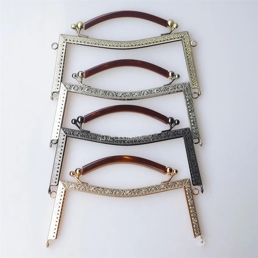 Deepeel ZP508 21CM Metal Bag Frame Handbag Accessories Clasp Frame for Bag Kisslock Bag Frame With Plastic Handle