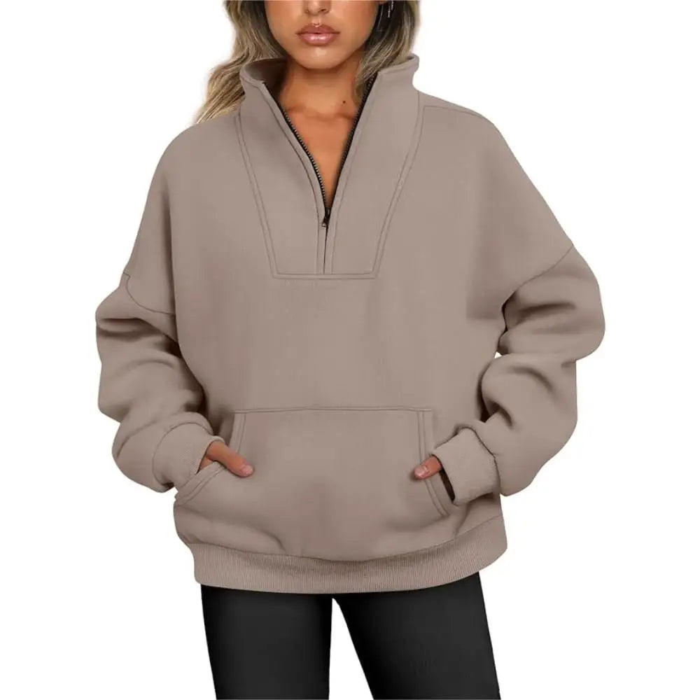 Sweatshirts Half Zip Pullover Quarter Zip Oversized Hoodies Sweaters Fall Outfits 2023 Y2K Winter Clothes